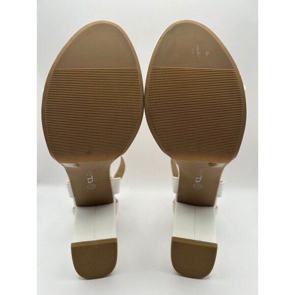 CL by Laundry Gasp Women's Dress Sandal Sz 9.5 White Ankle Strap Platform Heel - Picture 7 of 7